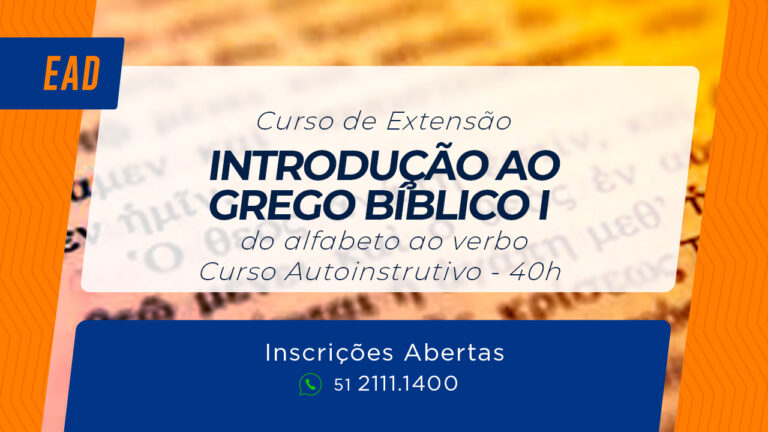 Banner Divulgação Curso Extensão em Grego bíblico I