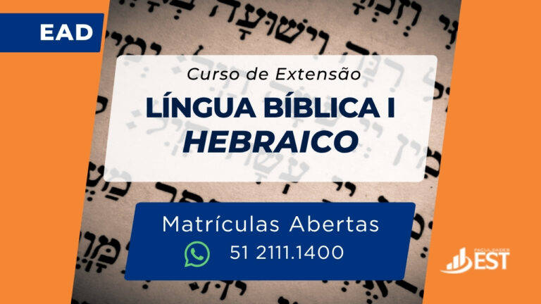 Banner curso de extensão Lingua Biblica I - Hebraico